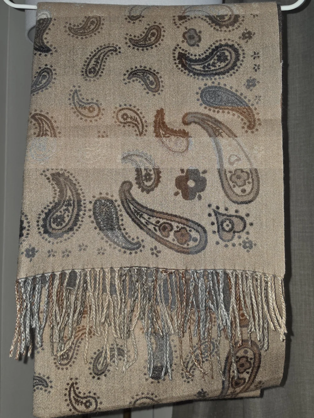 Beige Tone Scarf With Design